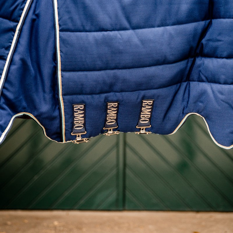Horseware - Couverture de box Rambo Optimo Stable Plus marine/ beige/ baby blue 400g | - Ohlala