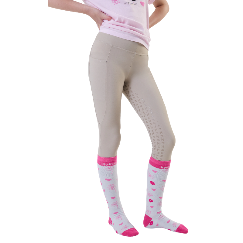 Horseware - Legging d'équitation enfant Riding Tights beige | - Ohlala