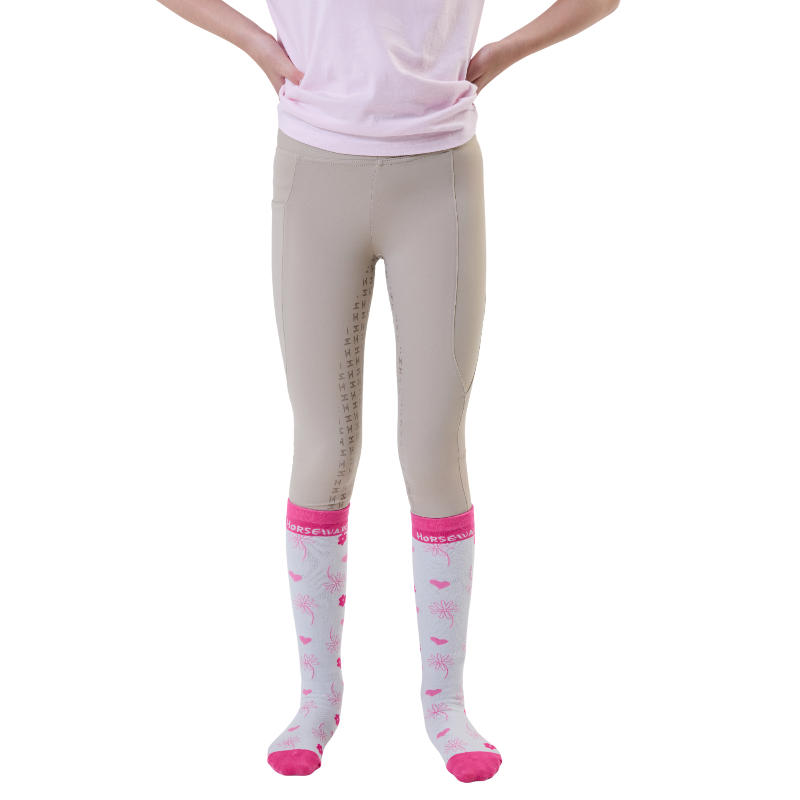 Horseware - Legging d'équitation enfant Riding Tights beige | - Ohlala