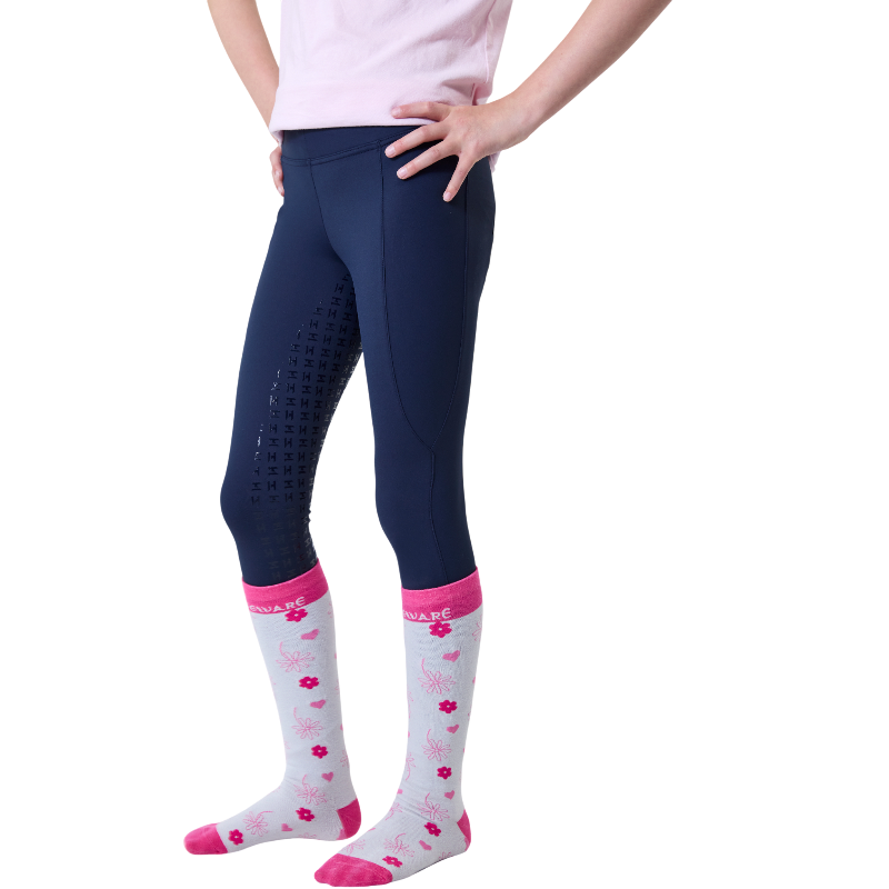 Horseware - Legging d'équitation enfant Riding Tights marine | - Ohlala
