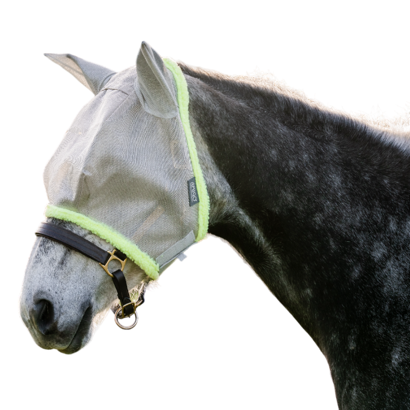 Horseware - Masque anti-mouches Amigo Flymask argent/ lime | - Ohlala