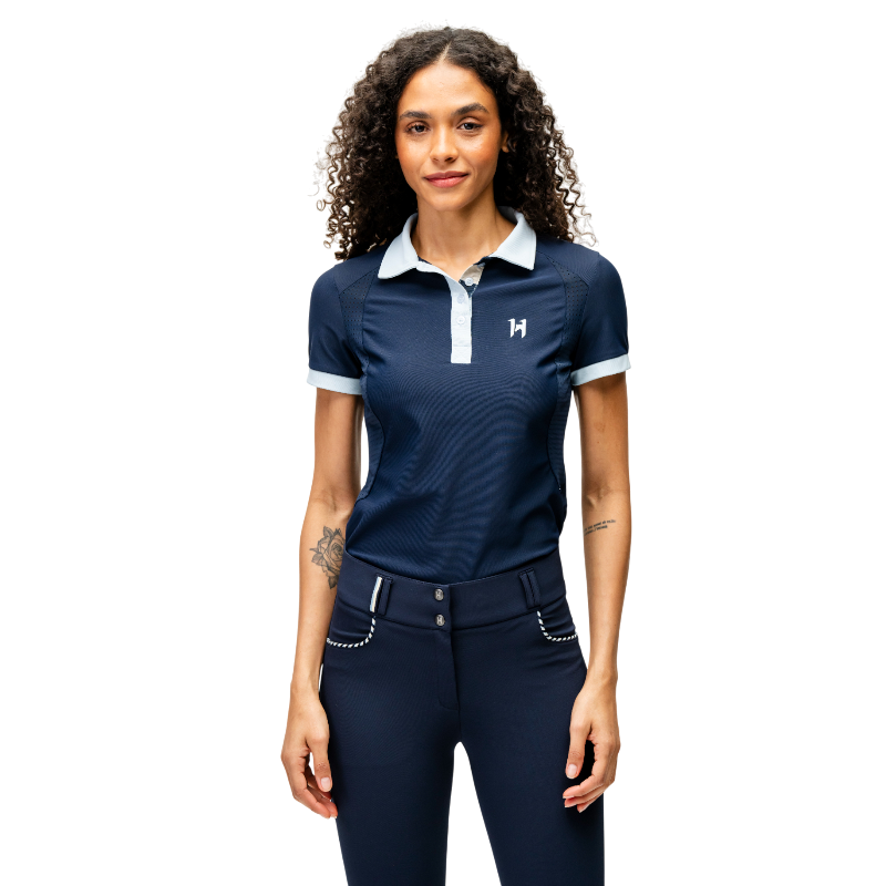 Horseware - Polo manches courtes femme Newmarket marine | - Ohlala
