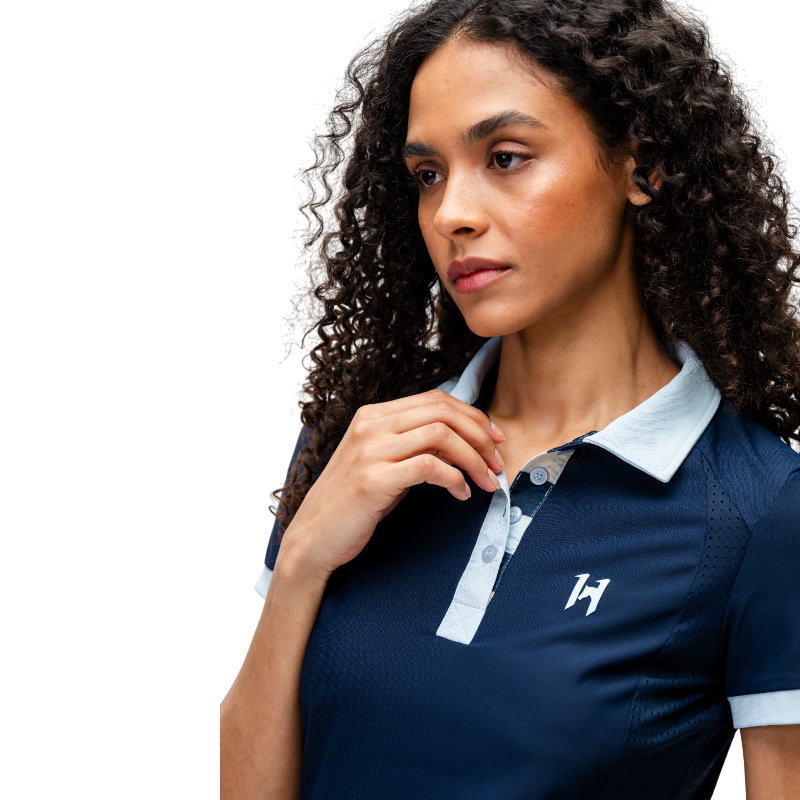 Horseware - Polo manches courtes femme Newmarket marine | - Ohlala