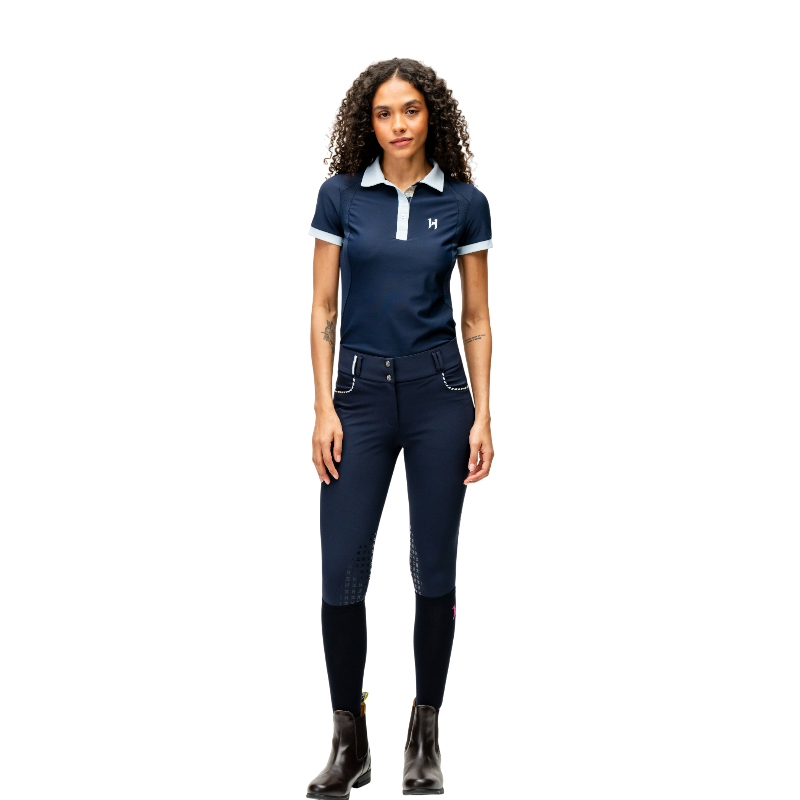 Horseware - Polo manches courtes femme Newmarket marine | - Ohlala