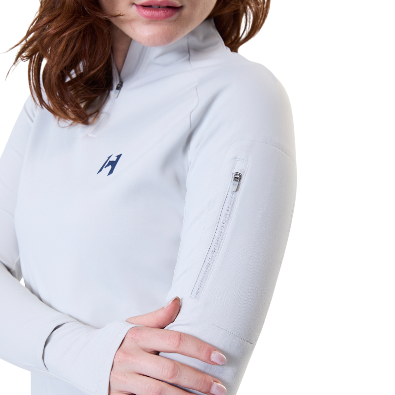 Horseware - Sweat manches longues femme Strive Winter 1/4 Zip Hw grey | - Ohlala