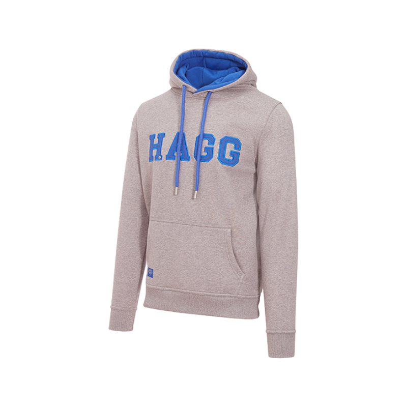 Hagg - Sweat à capuche homme gris/ bleu roi