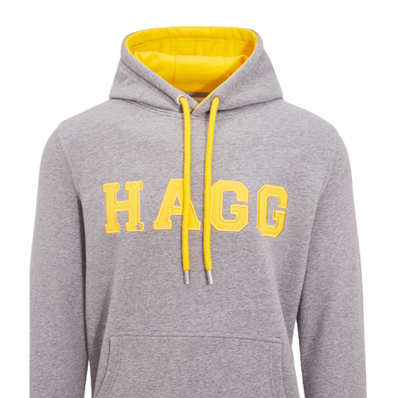 Hagg - Sweat à capuche homme gris/ jaune