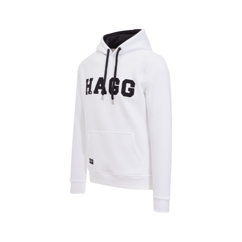 Hagg - Sweat à capuche homme blanc/ noir