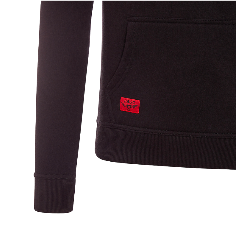 Hagg - Sweat à capuche homme noir/ rouge