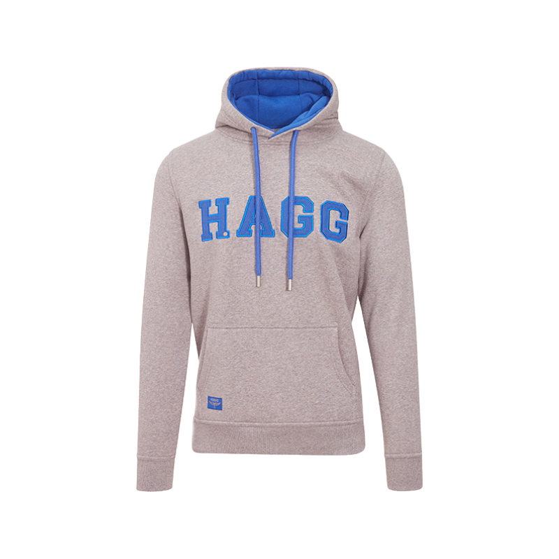 Hagg - Sweat à capuche homme gris/ bleu roi