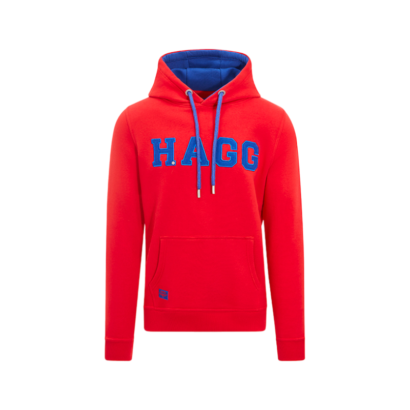 Hagg - Sweat à capuche homme rouge/ bleu roi