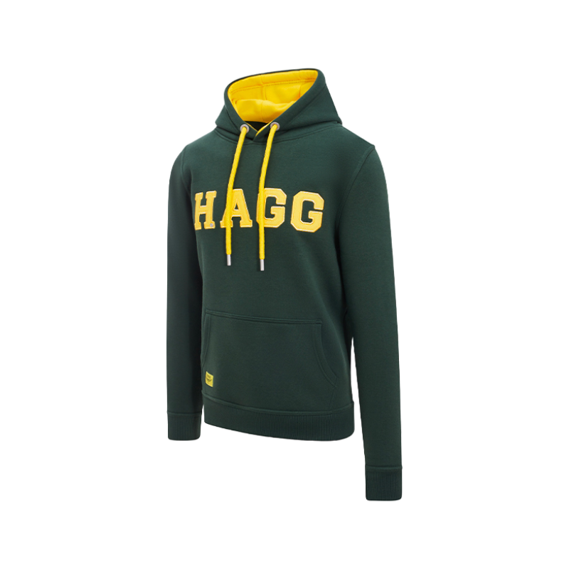 Hagg - Sweat à capuche homme vert/ jaune