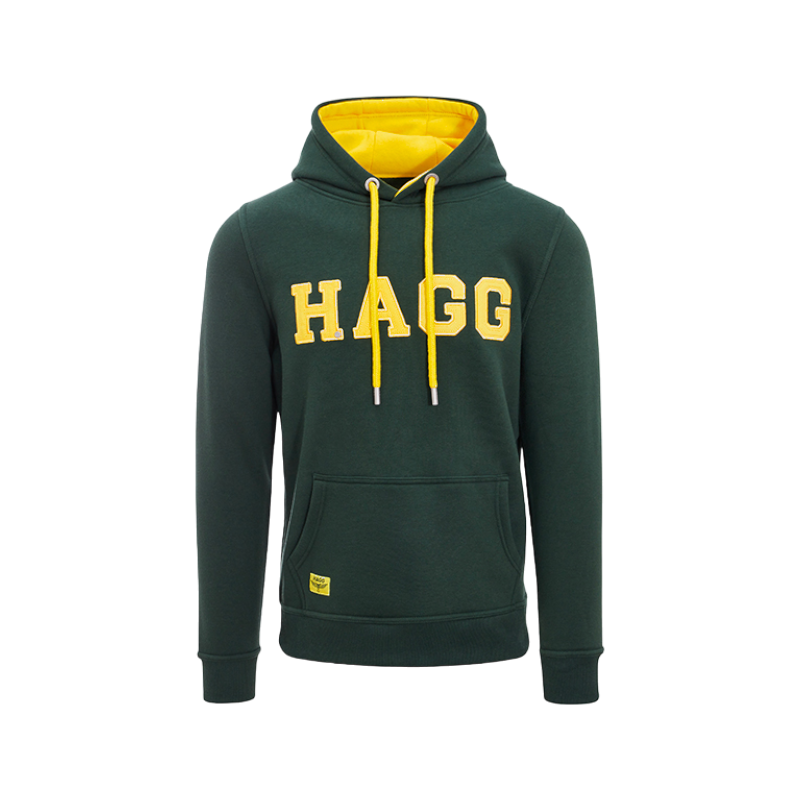 Hagg - Sweat à capuche homme vert/ jaune