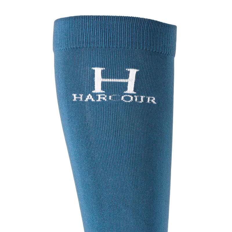 Harcour - Chaussettes d'équitation Badminton steel blue (x2)