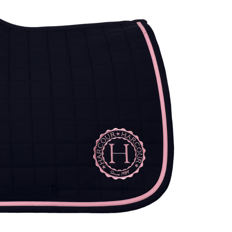 Harcour - Tapis de dressage Suzie marine/ rose