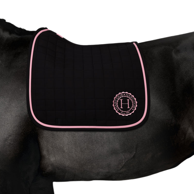 Harcour - Tapis de dressage Suzie noir/ rose