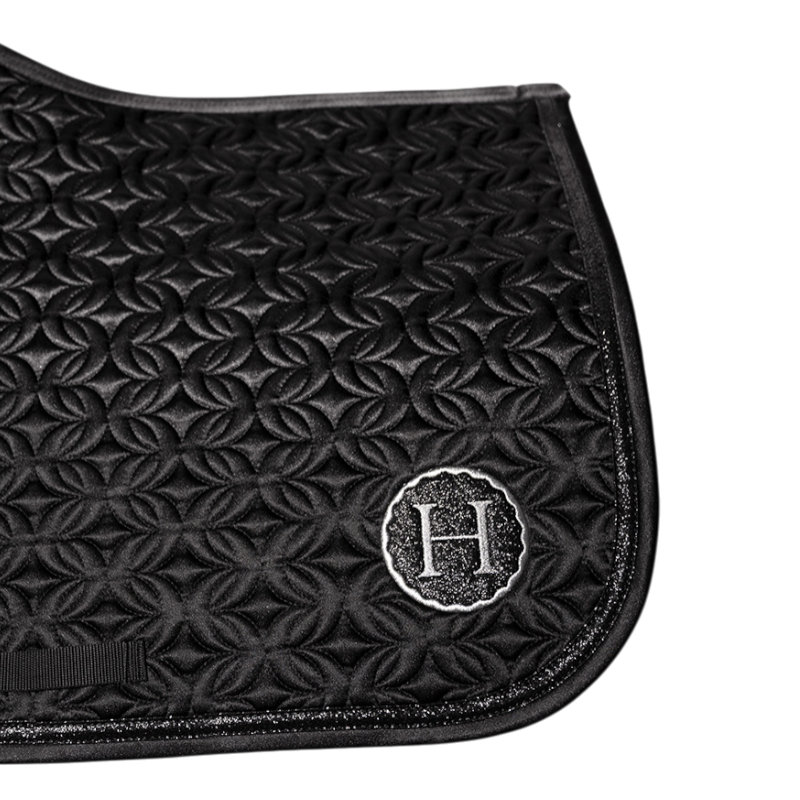 Harcour - Tapis de selle Ames Coeurs noir | - Ohlala