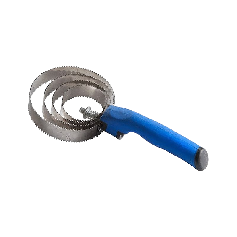 Hippotonic - Etrille métallique ronde poignée soft bleu