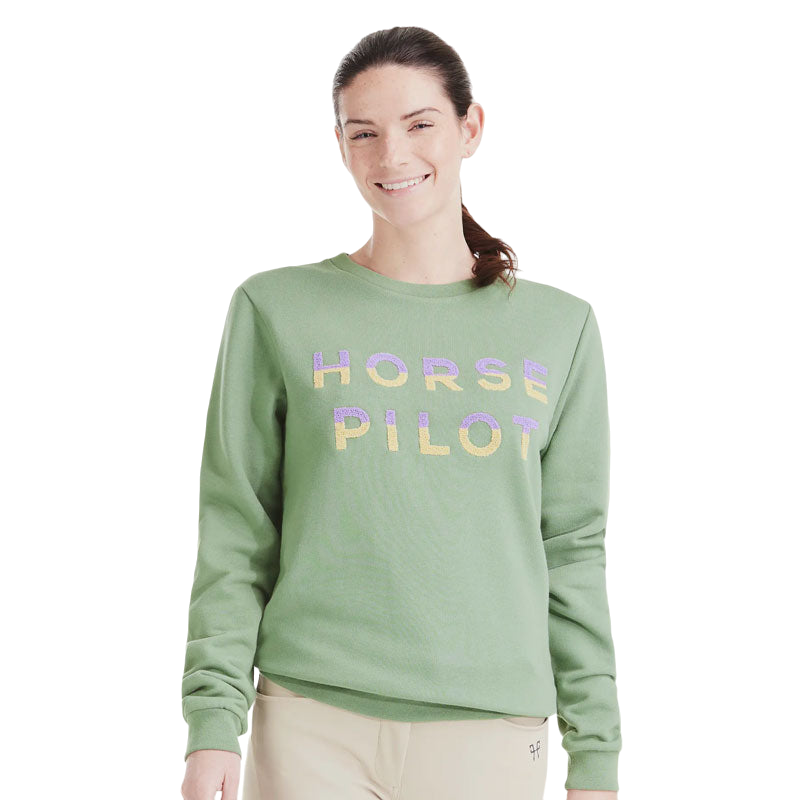 Horse Pilot - Pull femme Team smooth green | - Ohlala