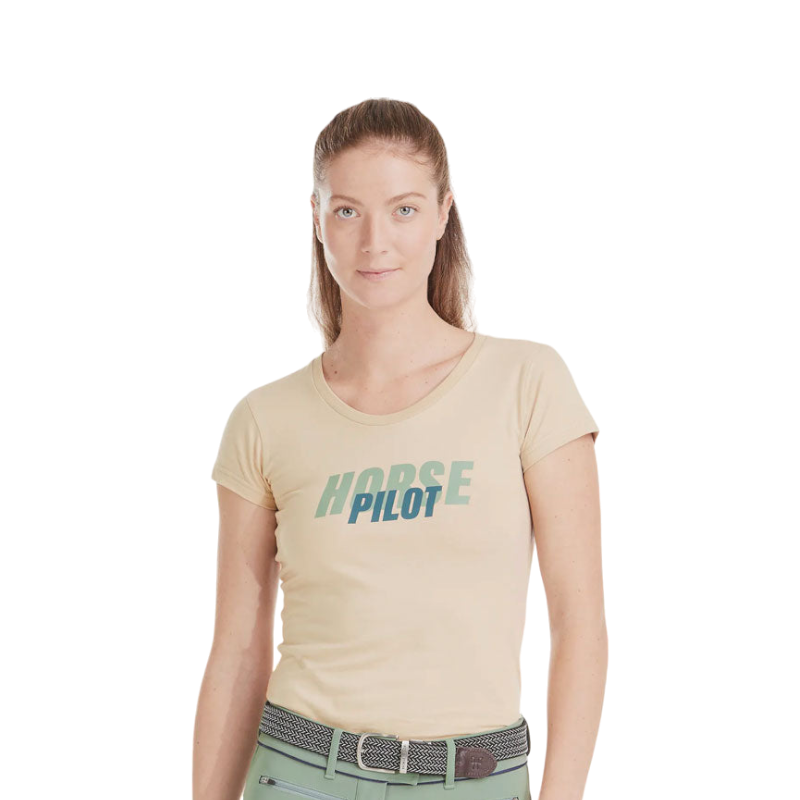 Horse Pilot - T-shirt manches courtes femme Team shirt sand