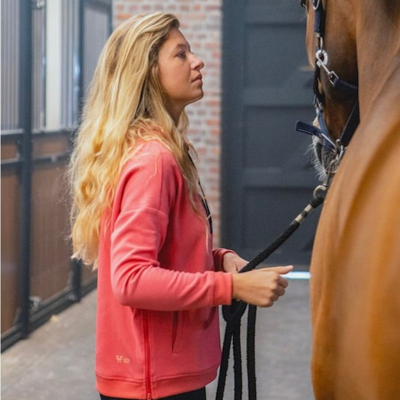Horse Pilot - Sweat à capuche femme Team rose coral | - Ohlala