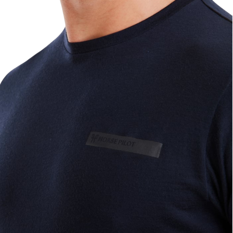 Horse Pilot - T-shirt manches courtes homme Merinos dark night | - Ohlala