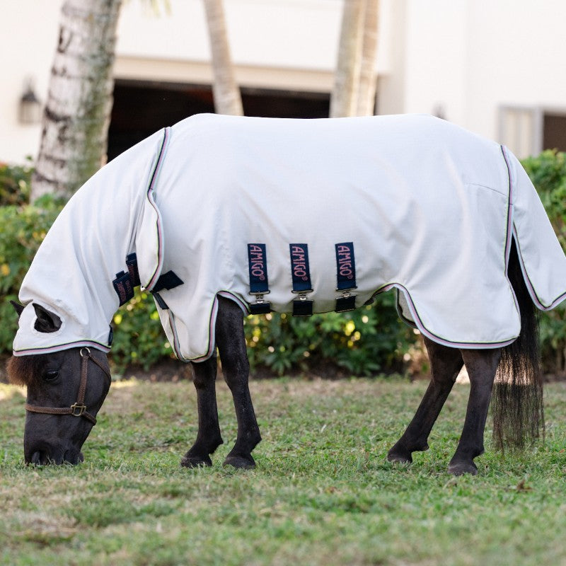 Horseware - Chemise anti-mouches Amigo Ripstop  Petite Hoody argent/ lime/ marine/ rose | - Ohlala