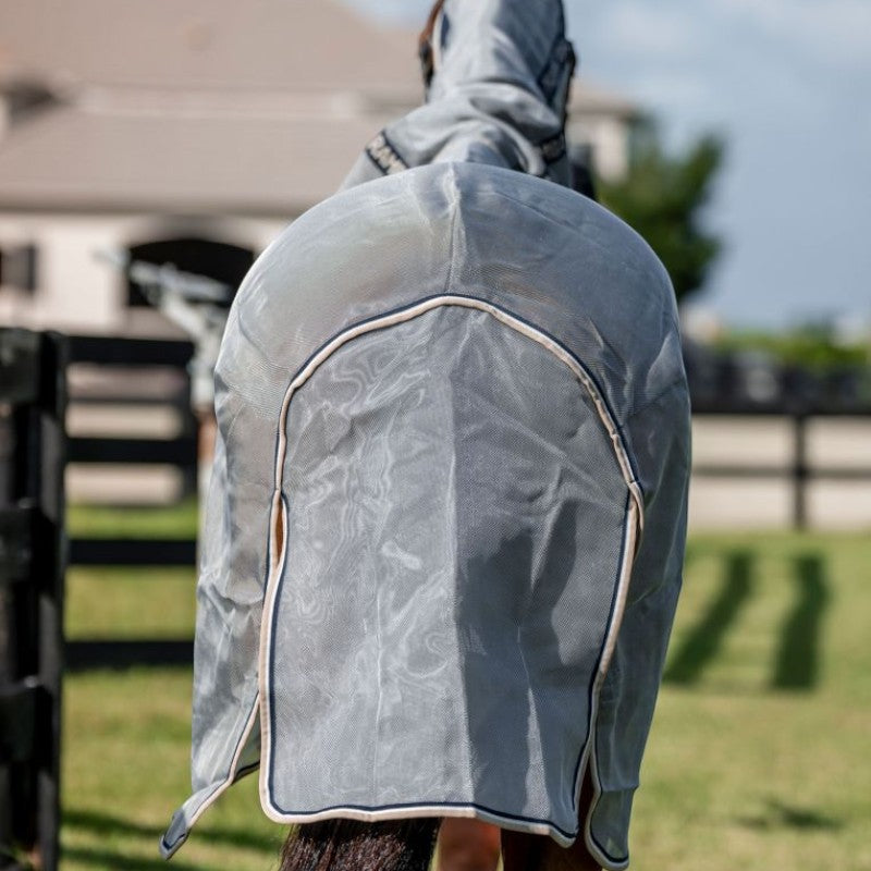 Horseware - Chemise anti-mouches Rambo Protector Fieldsafe Plus argent/ marine/ blanc/ beige | - Ohlala