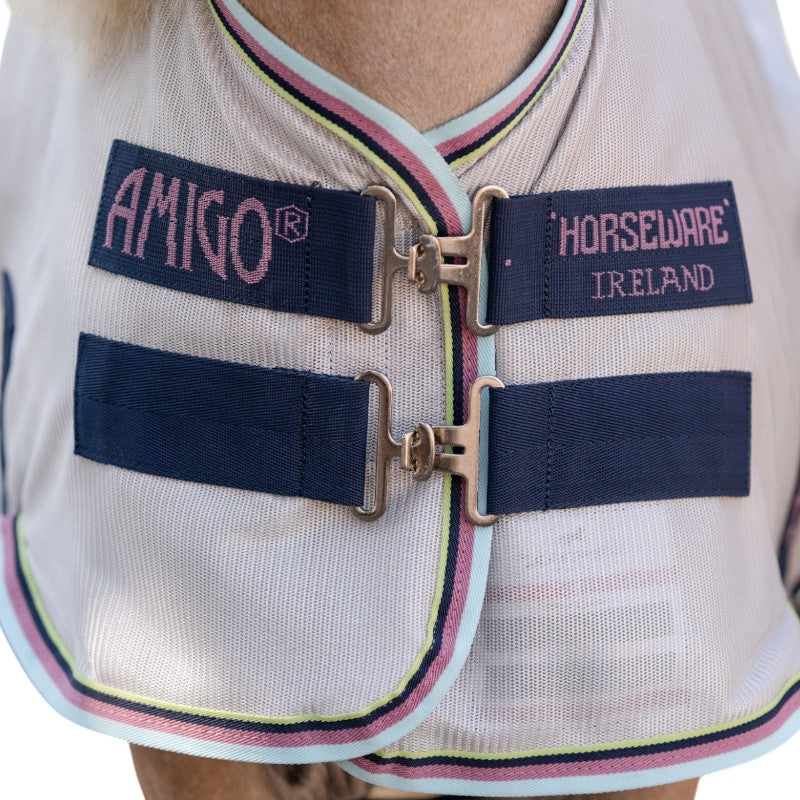 Horseware - Couverture anti-mouches Amigo Bug Rug Plus Petite argent/ lime/ marine/ rose/ bleu | - Ohlala