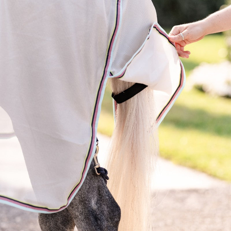 Horseware - Couverture anti-mouches Amigo Bug Rug Plus Pony argent/ lime/ marine/ rose/ bleu | - Ohlala