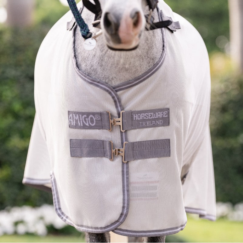 Horseware - Couverture anti-mouches Amigo Bug Rug Plus Pony argent/ titanium grey/ argent | - Ohlala