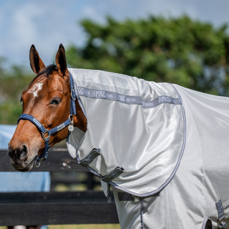 Horseware - Couverture anti-mouches Amigo Bug Rug Plus XL argent/ titanium grey/ argent | - Ohlala