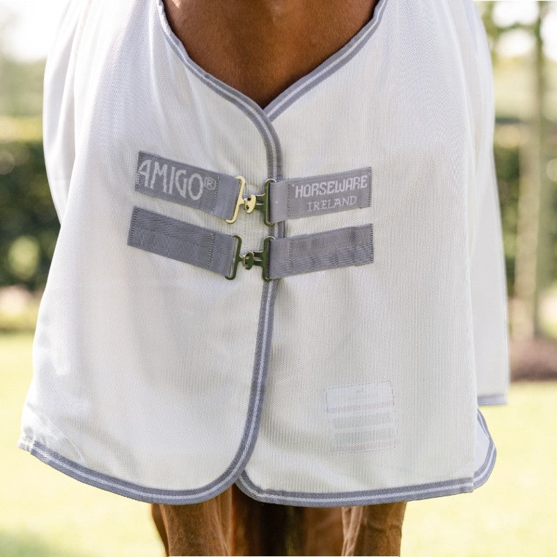 Horseware - Couverture anti-mouches Amigo Bug Rug silver/ titanium grey/ argent | - Ohlala