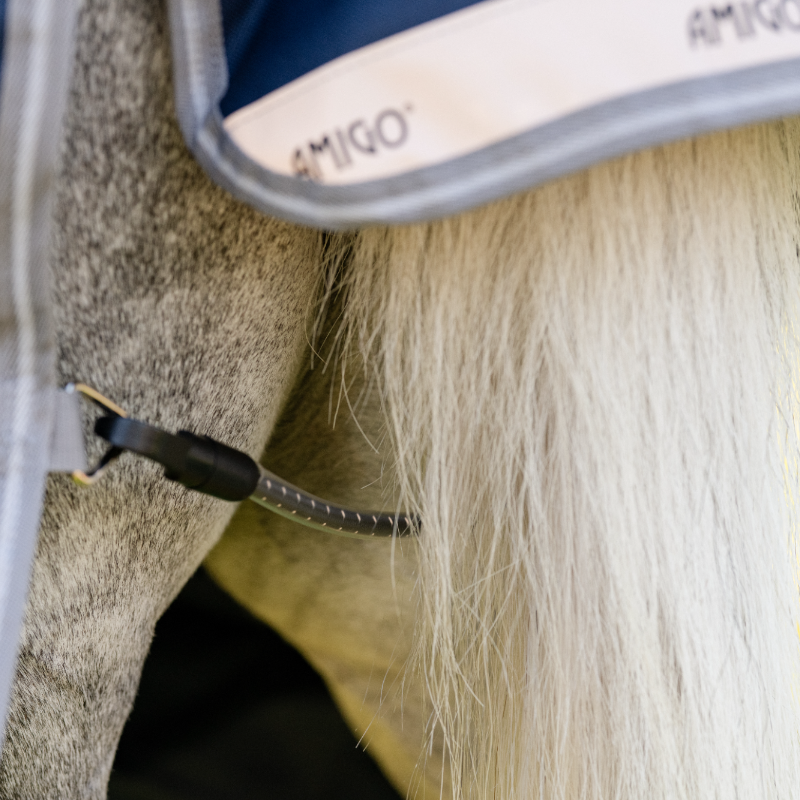 Horseware - Couverture d'extérieur Amigo Bravo Plus Pony Turnout marine/ titanium grey/ argent 250g | - Ohlala