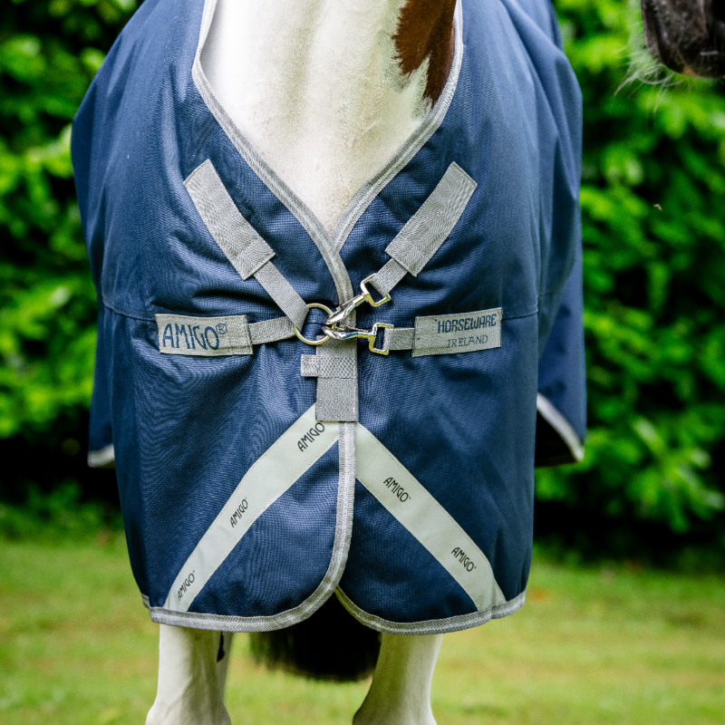 Horseware - Couverture d'extérieur Amigo Bravo XL Turnout marine/ titanium grey/ argent 50g | - Ohlala