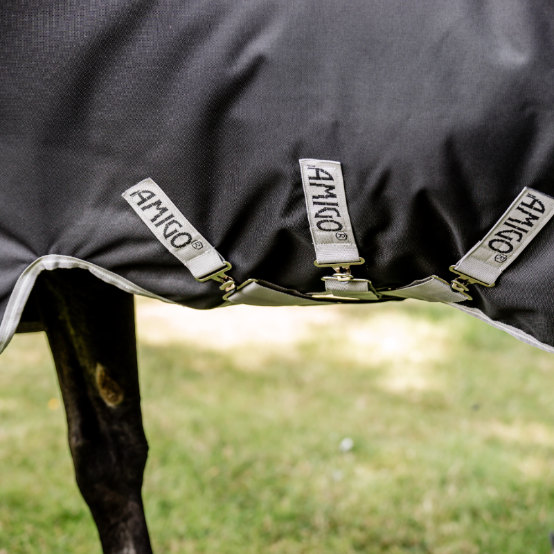 Horseware - Couverture d'extérieur Amigo Wug Turnout noir/ titanium grey/ argent 50g | - Ohlala