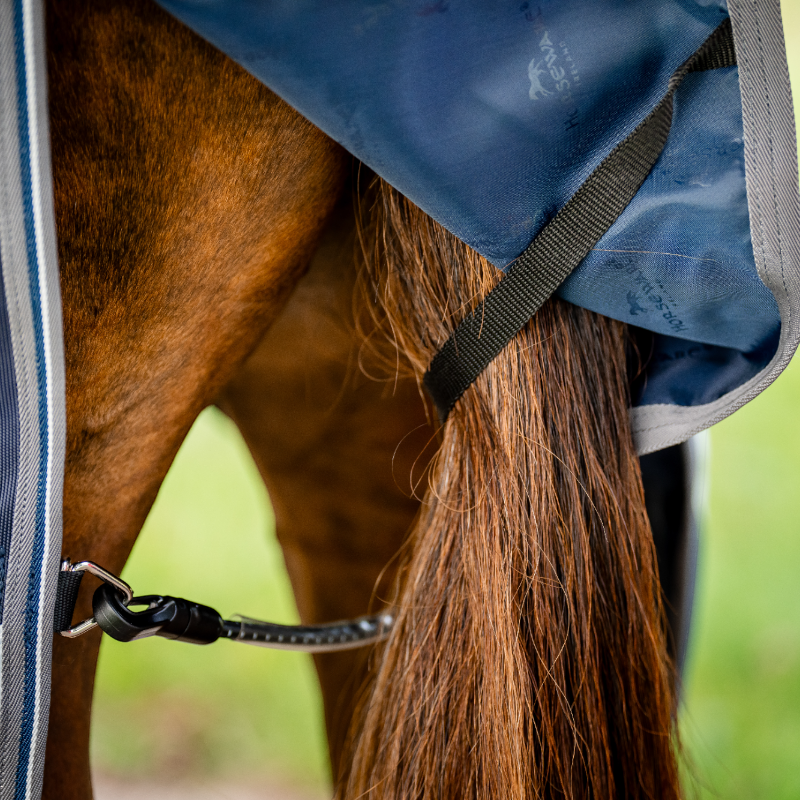 Horseware - Couverture d'extérieur Rambo Turnout marine/ thunderstorm gris/ argent 50g | - Ohlala