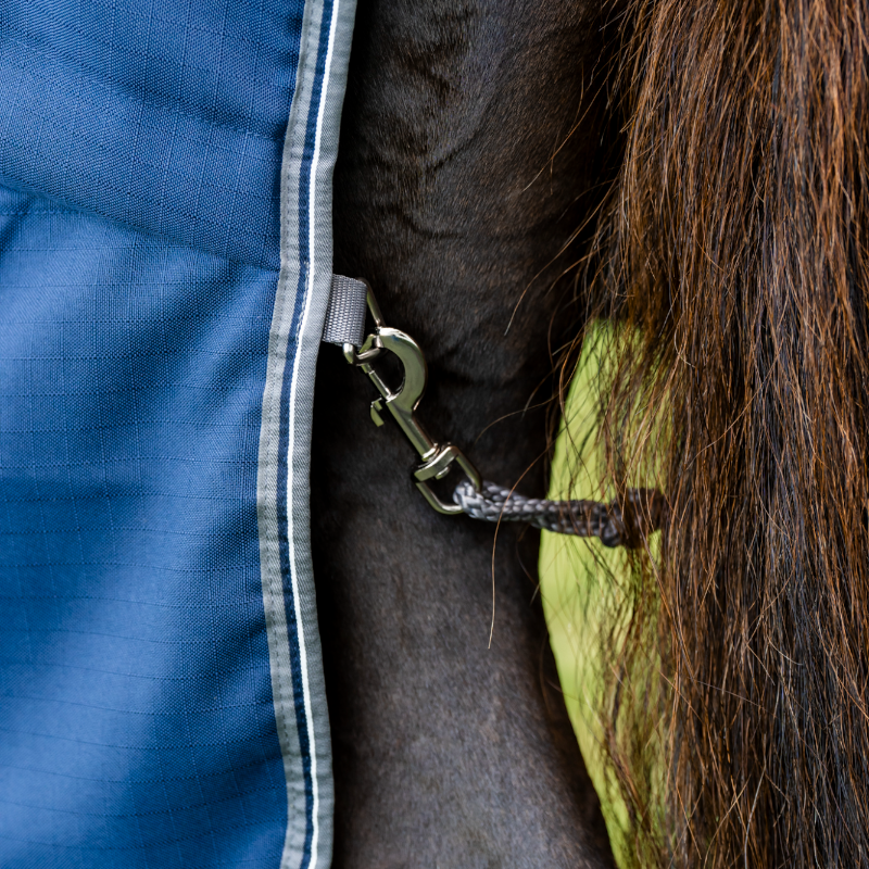 Horseware - Couverture de box Rambo Stable marine/ thunderstorm grey/ argent 400g | - Ohlala