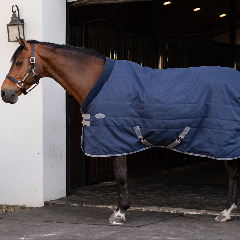 Horseware - Couverture de box Rhino Stable marine/ titanium grey/ classic blue 100g | - Ohlala