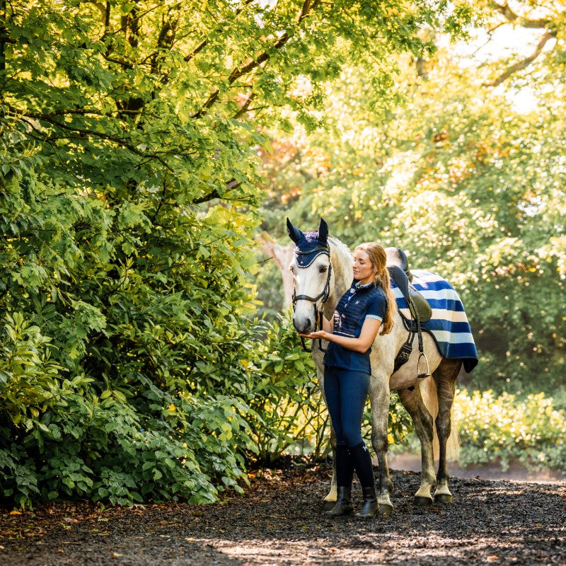 Horseware - Couvre-reins Newmarket witney navy | - Ohlala