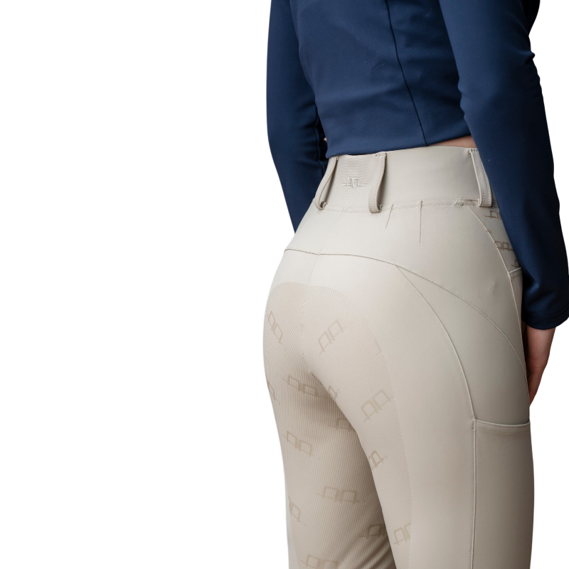 Horseware - Legging d'équitation femme Fina Brushed beige full grip | - Ohlala