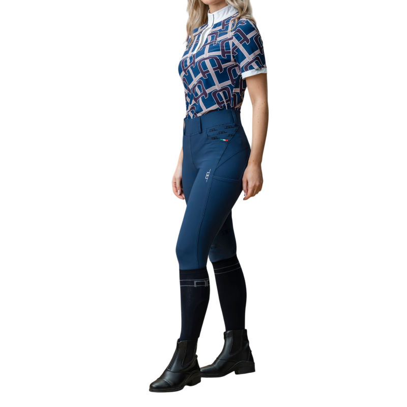 Horseware - Legging d'équitation femme Fina Brushed marine full grip | - Ohlala