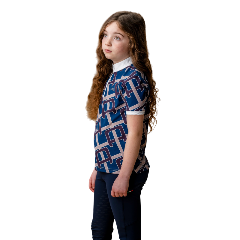 Horseware - Polo de concours manches courtes enfant Lisi primatova/ monogram print | - Ohlala