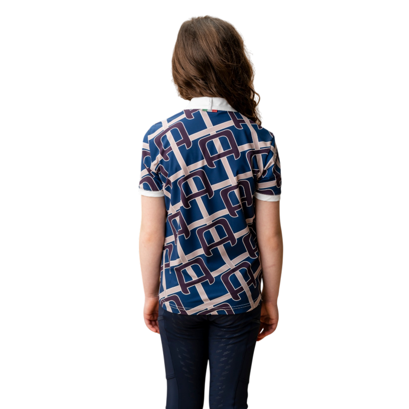 Horseware - Polo de concours manches courtes enfant Lisi primatova/ monogram print | - Ohlala