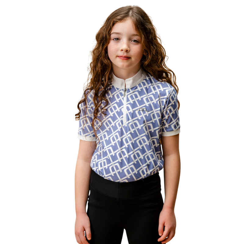 Horseware - Polo de concours manches courtes enfant Zanara siciliian blue | - Ohlala