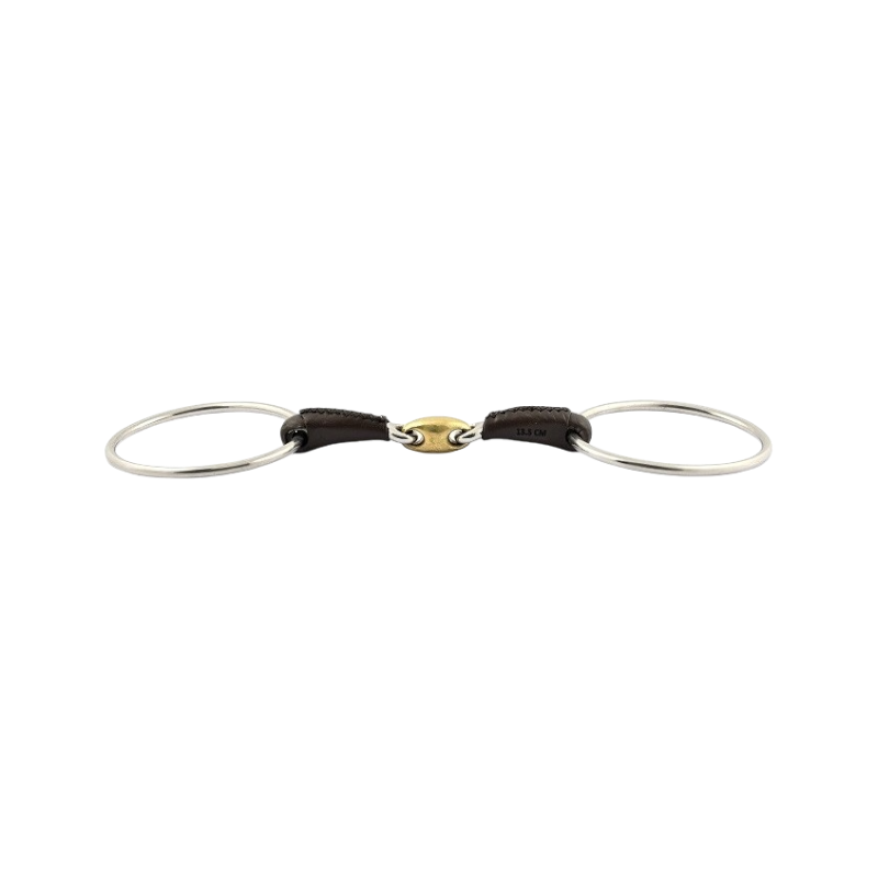 Jump'In - Large leather-covered double-jointed ring bits