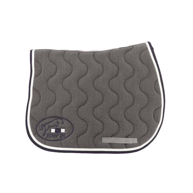 Jump'In - Tapis de selle gris chiné/ blanc/ marine | - Ohlala