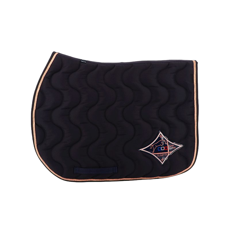 Jump'In - Tapis de selle marine/ tresse rose gold/ marine | - Ohlala