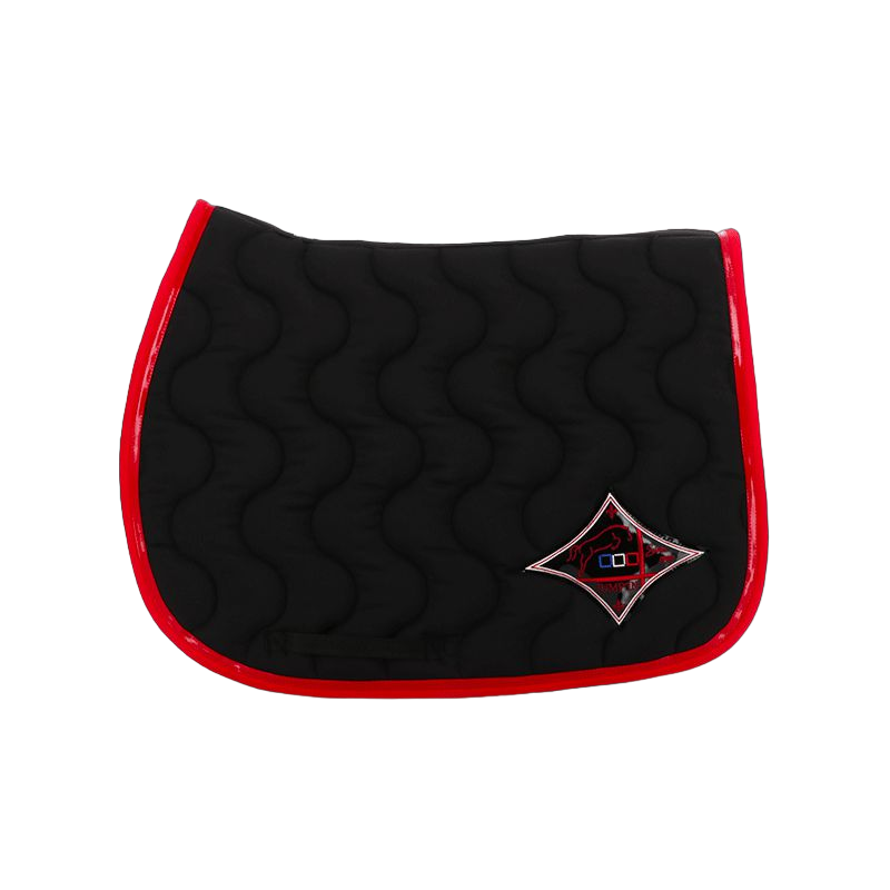 Jump'In - Tapis de selle noir/ rouge/ rouge | - Ohlala