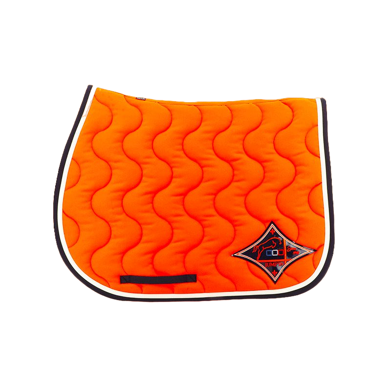 Jump'In - Tapis de selle orange/ blanc/ marine | - Ohlala